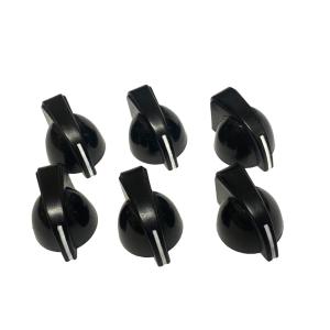 CHK-MINI-6B Set of 6 Mini Black Chicken Head Knobs w/ Indicator Lines for Pedal Bass Guitar Amp