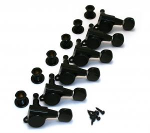 TK-0760-003 Sealed Black Gotoh 6-Inline Mini Guitar Tuners for Fender