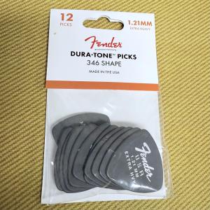 198-7346-950 Fender 346 Dura-Tone Delrin Guitar Picks Black 1.21mm X-Heavy 12 1987346950