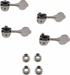 099-2006-006 Black Chrome Cosmo Set of 4 Fender Fluted American Deluxe P and Jazz Bass F Tuners 0992006006