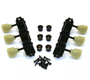 TK-0770-003 Gotoh Guitar Tuning Keys 3X3 Set in Black SD90 Vintage Style 15:1