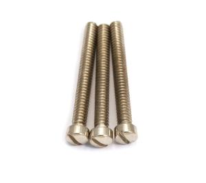 001-8377-049 (3) Genuine Fender '52 Tele Intonation Saddle Screws Slotted Flat Head 0018377049