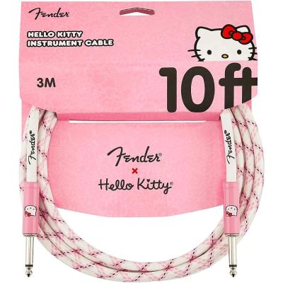 099-0818-123 Fender® x Hello Kitty® White Pink Woven Guitar Instrument Cable 10 0990818123