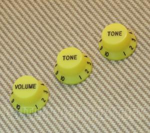 PK-24-Y Yellow USA Knob Set 24 Spline for Strat & Others
