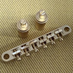 BM002-SG Satin Gold Tune-O-Matic Guitar Bridge 52mm w/ Studs and Thumbwheels