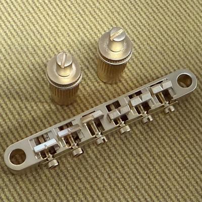 BM002-SG Satin Gold Tune-O-Matic Guitar Bridge 52mm w/ Studs and Thumbwheels