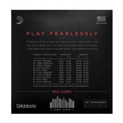 D'Addario NYXL1238PS Nickel Wound Pedal Steel Electric Guitar Strings 12-38 E9