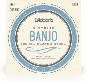D’Addario EJ60 09-20 Light 5-String Nickel Banjo Strings