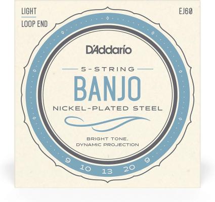 D’Addario EJ60 09-20 Light 5-String Nickel Banjo Strings