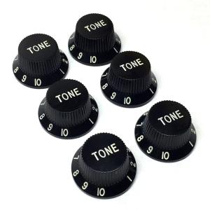 PK-ST-TB 6 pack Black 1-10 TONE Knobs for Fender Stratocaster