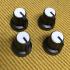 AK-KNB-B Set of 4 Black Plastic Knobs with Indicator Lines Amp/Guitar/Pedal Knob 6mm