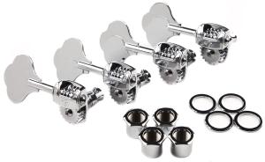 009-7336-049 Set of 4 Chrome Fender F Logo Left-Handed Deluxe Bass Tuners Machine Heads 0097336049
