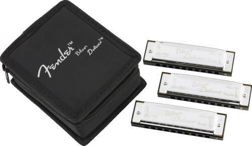 099-0701-021 Fender Blues Deluxe Harmonica Pack of 3, with Case 0990701021
