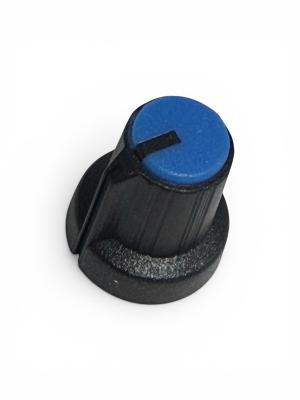 AK-KNB-Blue and Black Plastic Knob with Indicator Line Amp/Guitar/Pedal Knob 6mm