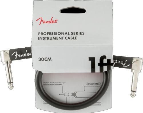 099-0820-057 Fender Guitar Professional Series Instrument Cable Angle-Angle, 1' Black 0990820057