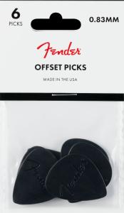 198-9999-103 Fender Offset Picks .83mm Black 6-Pack 1989999103