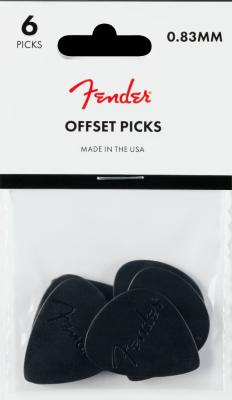 198-9999-103 Fender Offset Picks .83mm Black 6-Pack 1989999103