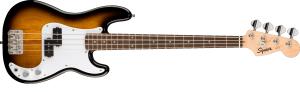 037-0127-503 Squier by Fender Mini Precision Bass®, Laurel Fingerboard, White Pickguard, 2-Color Sunburst 0370127503