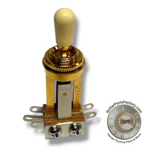 CTL3WLG Switch Toggle 3 Way Centralab Long Frame Gold Aged White Switch Tip