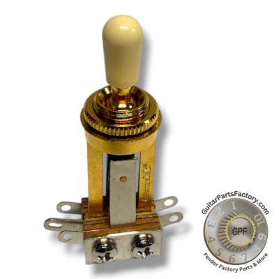 CTL3WLG Switch Toggle 3 Way Centralab Long Frame Gold Aged White Switch Tip