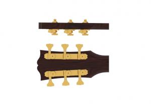 6K2GL0G Hipshot Grip-Lock Open Gold 18:1 3x3 tuners with UMP