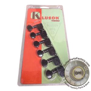 KCD-6T-B Kluson® 6 In Line Left Hand Black Contemporary Diecast Series Tuning Machines