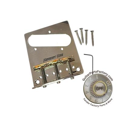 44100-33-SS Hipshot Telecaster Retrofit Guitar Bridge 3 Compensated Saddles 3 Hole Mount