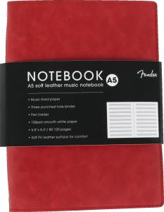 917-0000-008 Fender™ Vegan Leather Music Note Book, Dakota Red 9170000008