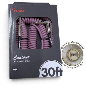 099-0573-066 Fender Contour 30' Coiled Guitar Cable Burgundy Mist 0990573066