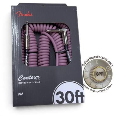 099-0573-066 Fender Contour 30' Coiled Guitar Cable Burgundy Mist 0990573066
