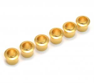 TK-0789-002 Press Fit Vintage Style Guitar Bushings Gold Knurled Brass 