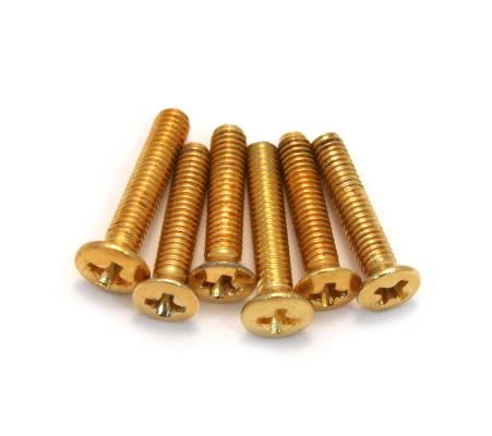 GS-3378-002 (6) Short Gold Tuner Button Screws