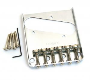 099-0810-000 Genuine Fender Chrome Vintage 6-saddle Telecaster/Tele Bridge 0990810000