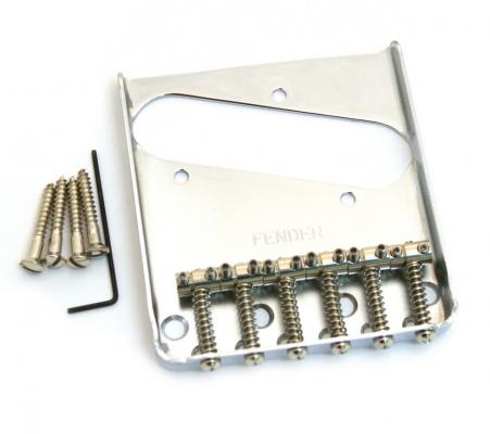 099-0810-000 Genuine Fender Chrome Vintage 6-saddle Telecaster/Tele Bridge 0990810000