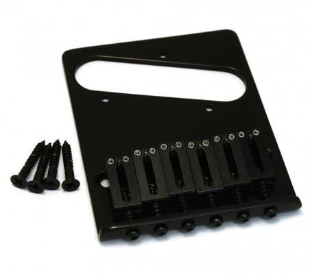 TB-0030-003 High Mass Black Gotoh Bridge for Fender Telecaster - Modern 6-Saddle