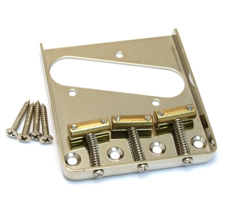 TB-5125-001 Nickel 3-saddle Vintage Tray Style Bridge for Tele