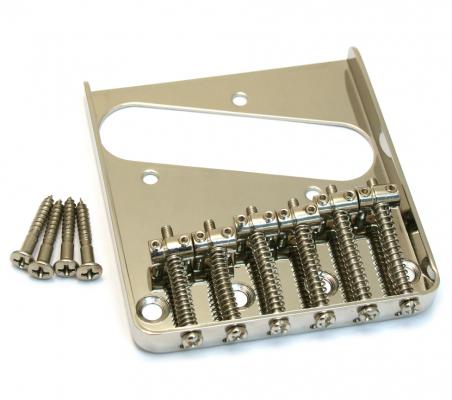 TB-0033-001 Nickel Vintage Style 6-Saddle Bridge for Tele Telecaster