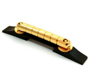 006-2845-000 Genuine Gretsch Gold Rocking Bar Bridge & Ebony Wood Base 0062845000