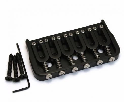 41060B Hipshot Black Fixed Hardtail Guitar Bridge .125 41100B